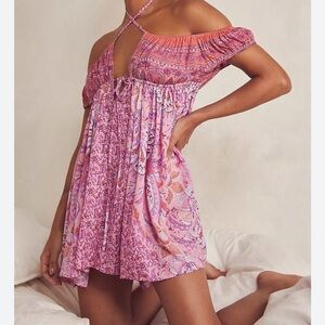 Free People Pink and Purple Paisley Tunic